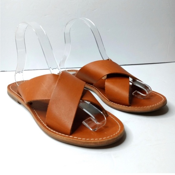 Madewell Shoes - Madewell The Boardwalk Brown Leather Slide